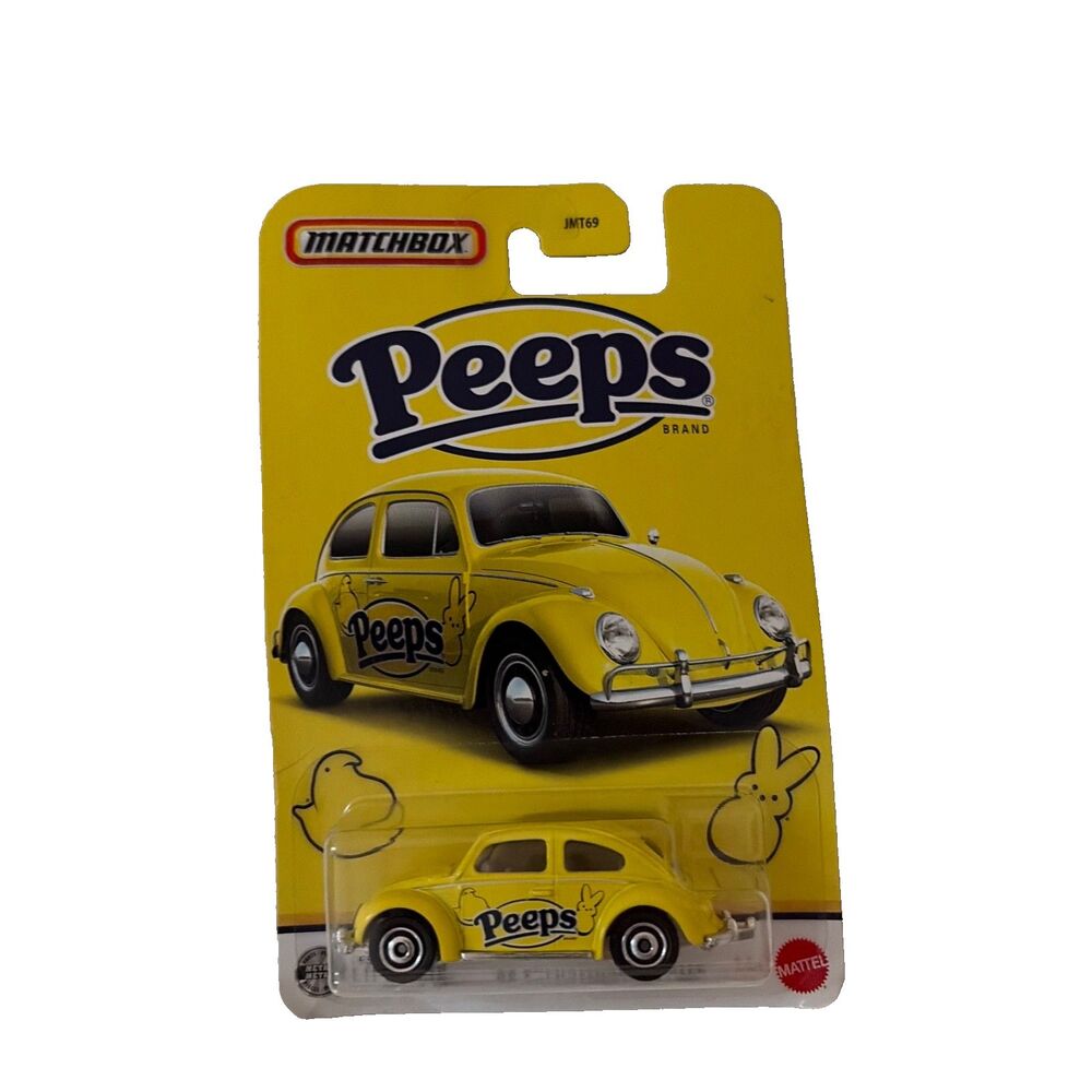 Matchbox Peeps 62 Volkswagen Beetle Car Yellow NIB